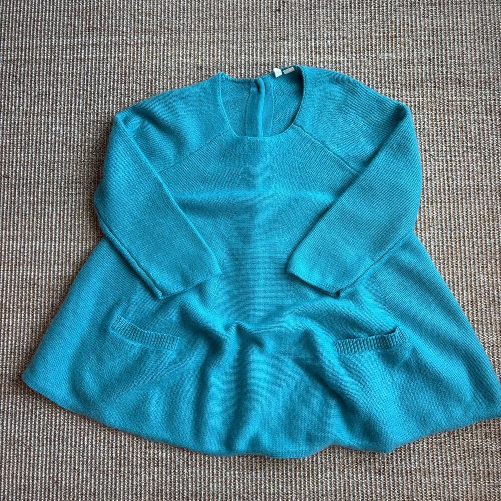 🩵 Moth Anthropologie 100% Cashmere Babydoll Sweater | Size XL | Teal📏 Size XL